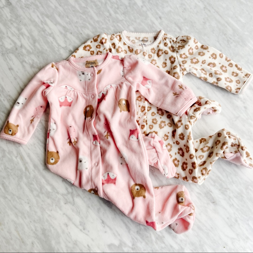 SIMPLE JOYS Fleece Baby Onsie Bundle of 2